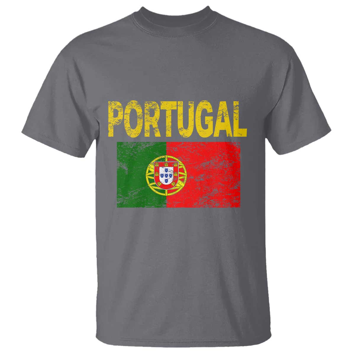 Portugal Flag T Shirt Retro Vintage Portuguese Flags Futebol TS10 Charcoal Print Your Wear