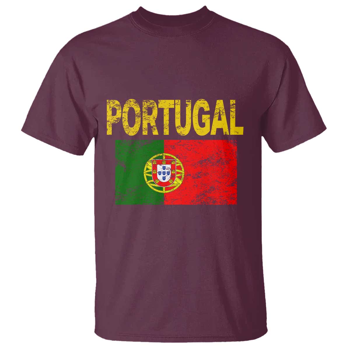 Portugal Flag T Shirt Retro Vintage Portuguese Flags Futebol TS10 Maroon Print Your Wear