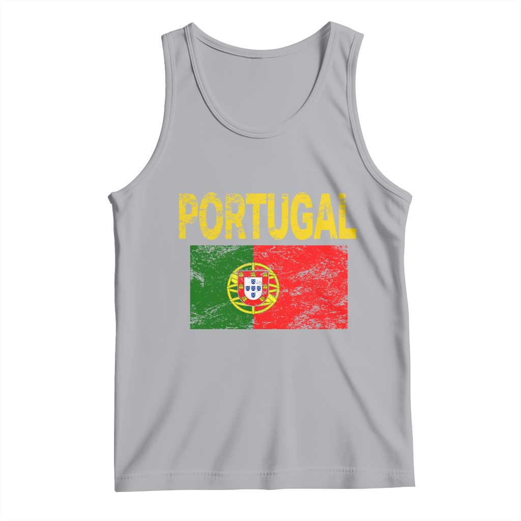 Portugal Flag Tank Top Retro Vintage Portuguese Flags Futebol TS10 Athletic Heather Print Your Wear