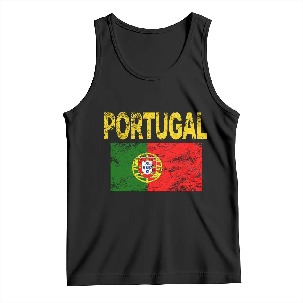 Portugal Flag Tank Top Retro Vintage Portuguese Flags Futebol TS10 Black Print Your Wear