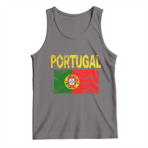 Portugal Flag Tank Top Retro Vintage Portuguese Flags Futebol TS10 Deep Heather Print Your Wear