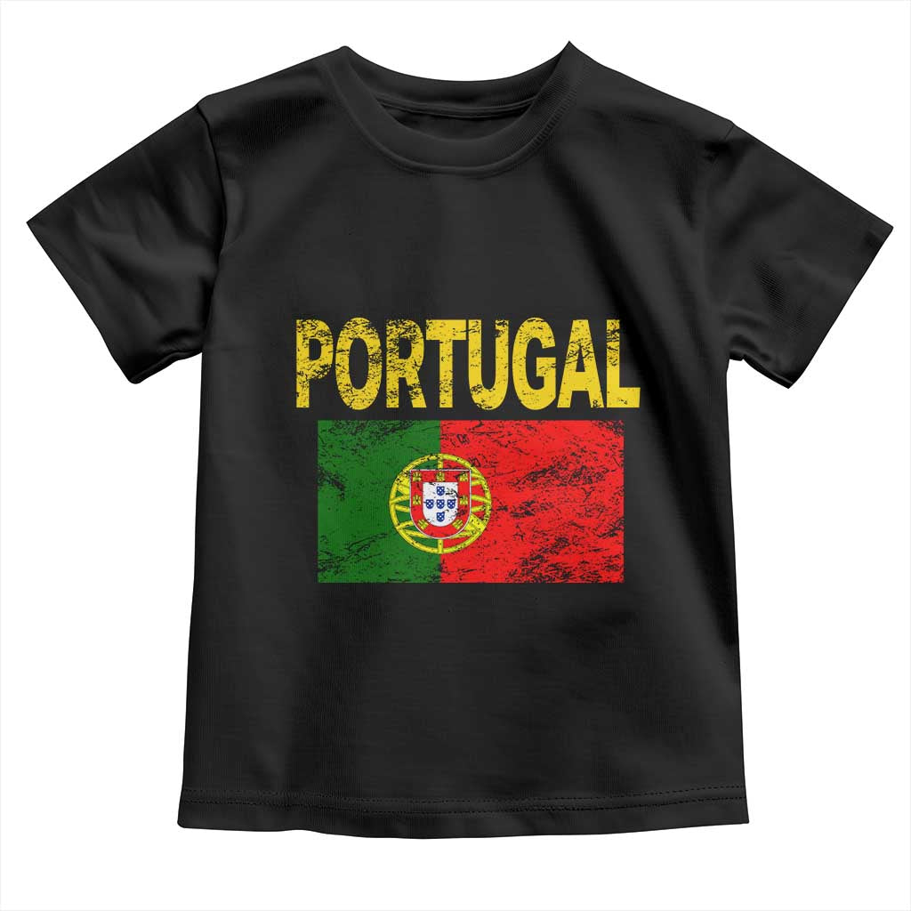 Portugal Flag Toddler T Shirt Retro Vintage Portuguese Flags Futebol TS10 Black Print Your Wear