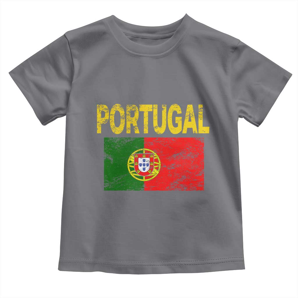 Portugal Flag Toddler T Shirt Retro Vintage Portuguese Flags Futebol TS10 Charcoal Print Your Wear