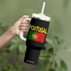 Portugal Flag Tumbler With Handle Retro Vintage Portuguese Flags Futebol TS10 Print Your Wear