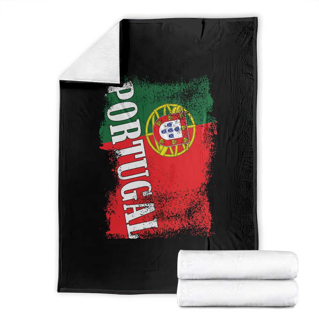 Portugal Flag Throw Blanket Retro Vintage Futebol Portuguese Flags TS10 Black Print Your Wear