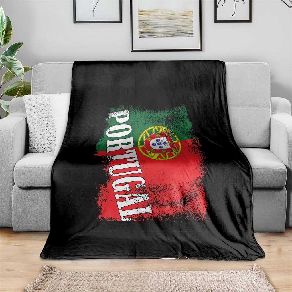Portugal Flag Throw Blanket Retro Vintage Futebol Portuguese Flags TS10 Print Your Wear