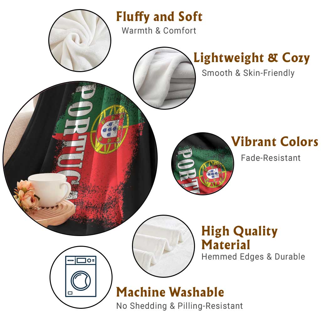 Portugal Flag Throw Blanket Retro Vintage Futebol Portuguese Flags TS10 Print Your Wear