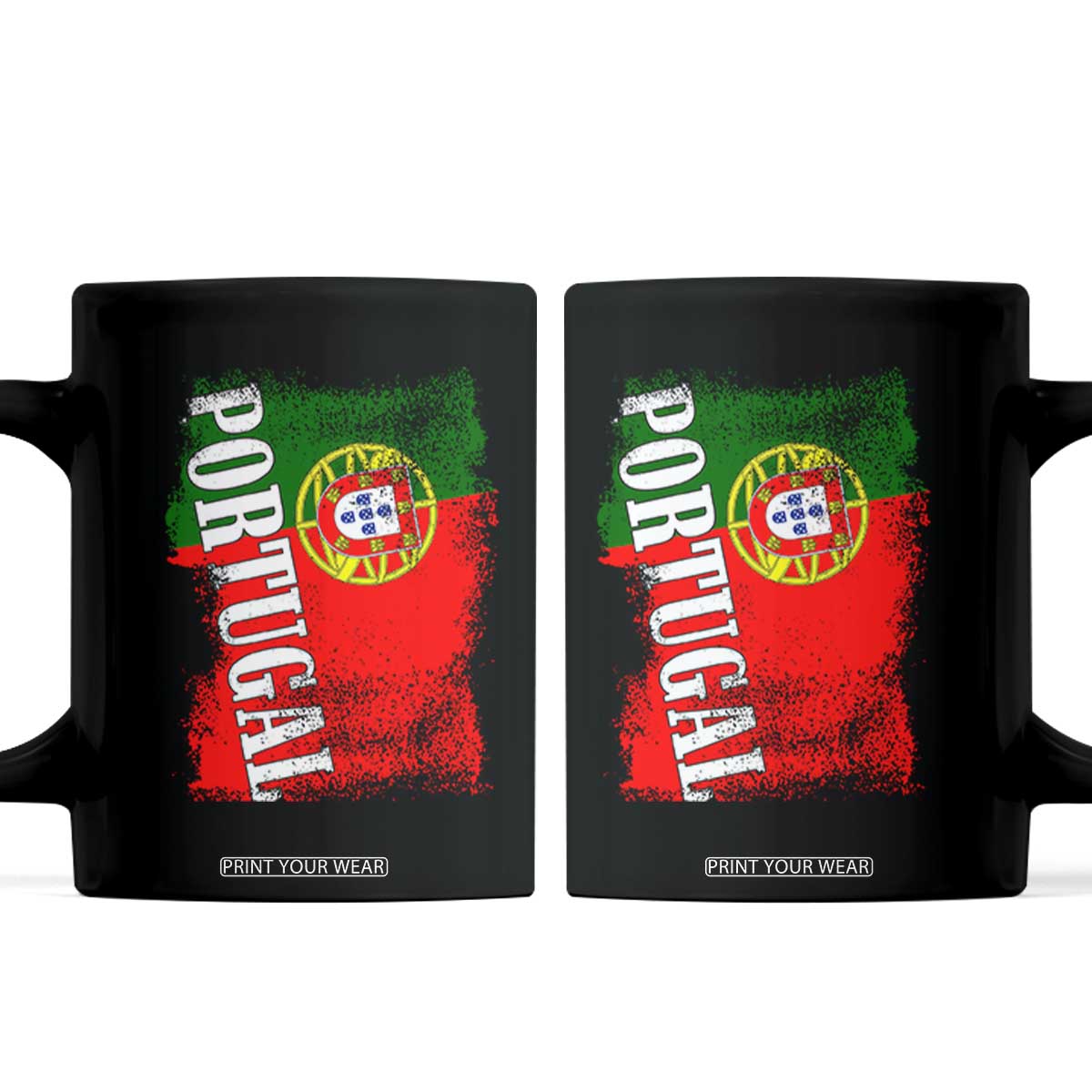 Portugal Flag Coffee Mug Retro Vintage Futebol Portuguese Flags TS10 Black Print Your Wear