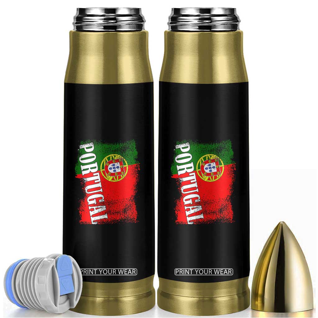 Portugal Flag Bullet Tumbler Retro Vintage Futebol Portuguese Flags TS10 Black Print Your Wear