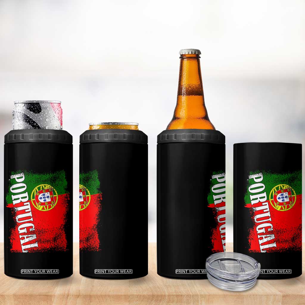 Portugal Flag 4 in 1 Can Cooler Tumbler Retro Vintage Futebol Portuguese Flags TS10 Print Your Wear