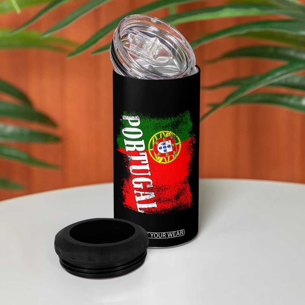 Portugal Flag 4 in 1 Can Cooler Tumbler Retro Vintage Futebol Portuguese Flags TS10 Print Your Wear
