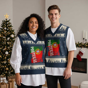 Portugal Flag V-Neck Knit Sweater Vest Retro Vintage Futebol Portuguese Flags TS10 Navy Beige Print Your Wear