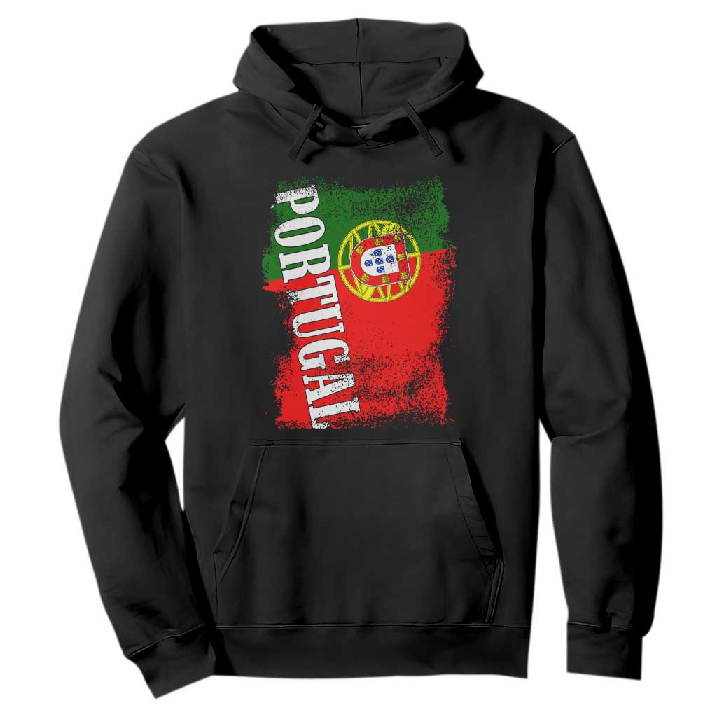 Portugal Flag Hoodie Retro Vintage Futebol Portuguese Flags TS10 Black Print Your Wear