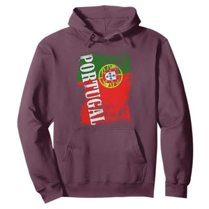 Portugal Flag Hoodie Retro Vintage Futebol Portuguese Flags TS10 Maroon Print Your Wear