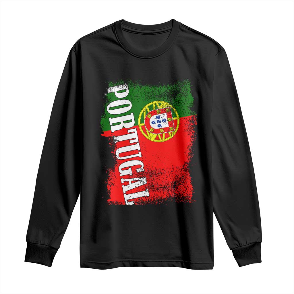 Portugal Flag Long Sleeve Shirt Retro Vintage Futebol Portuguese Flags TS10 Black Print Your Wear