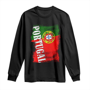 Portugal Flag Long Sleeve Shirt Retro Vintage Futebol Portuguese Flags TS10 Black Print Your Wear
