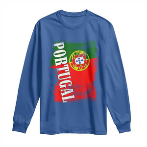 Portugal Flag Long Sleeve Shirt Retro Vintage Futebol Portuguese Flags TS10 Royal Blue Print Your Wear