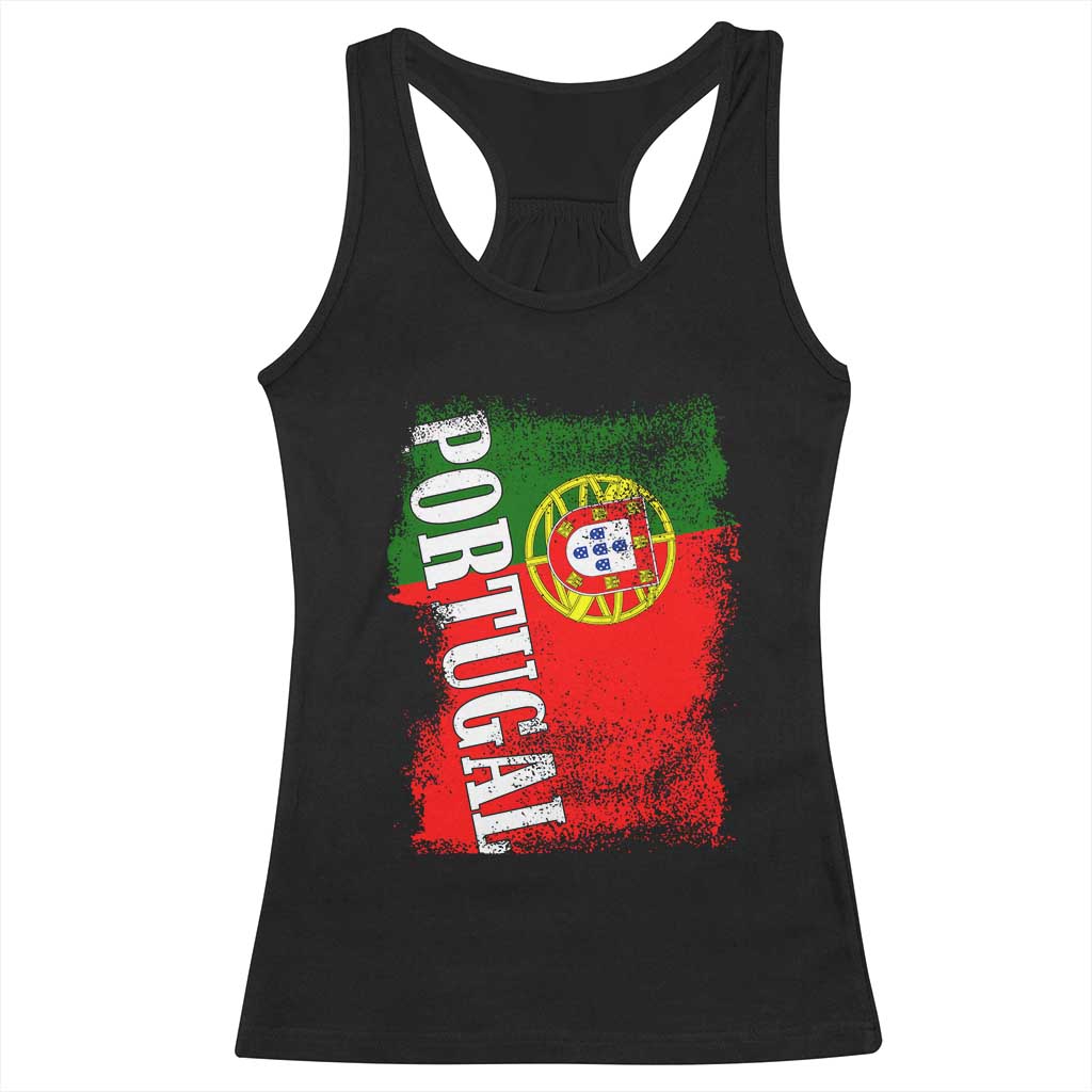 Portugal Flag Racerback Tank Top Retro Vintage Futebol Portuguese Flags TS10 Black Print Your Wear