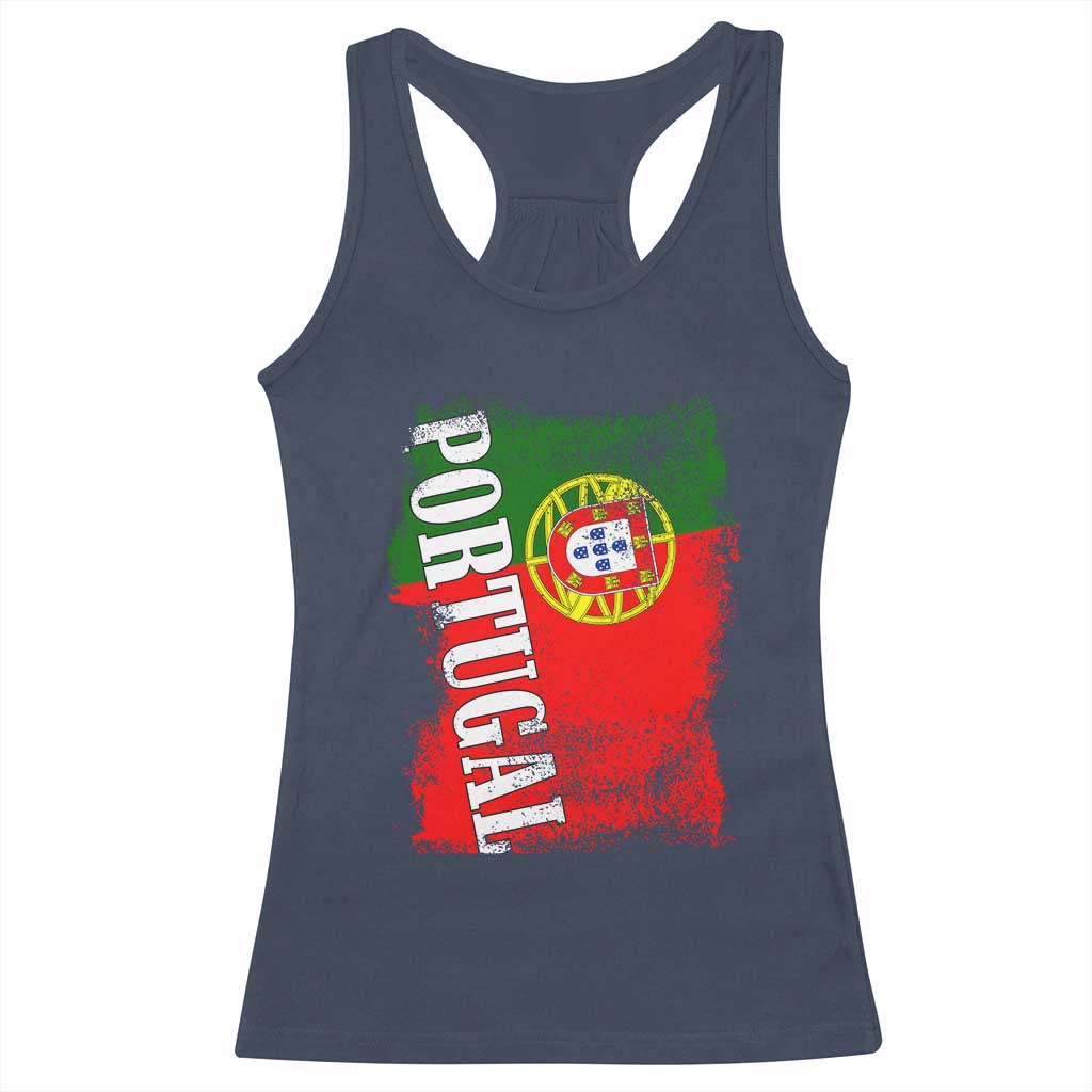Portugal Flag Racerback Tank Top Retro Vintage Futebol Portuguese Flags TS10 Navy Print Your Wear