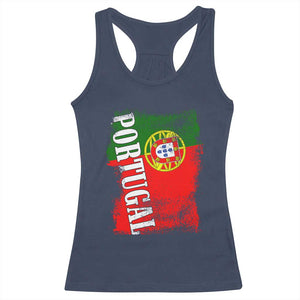 Portugal Flag Racerback Tank Top Retro Vintage Futebol Portuguese Flags TS10 Navy Print Your Wear