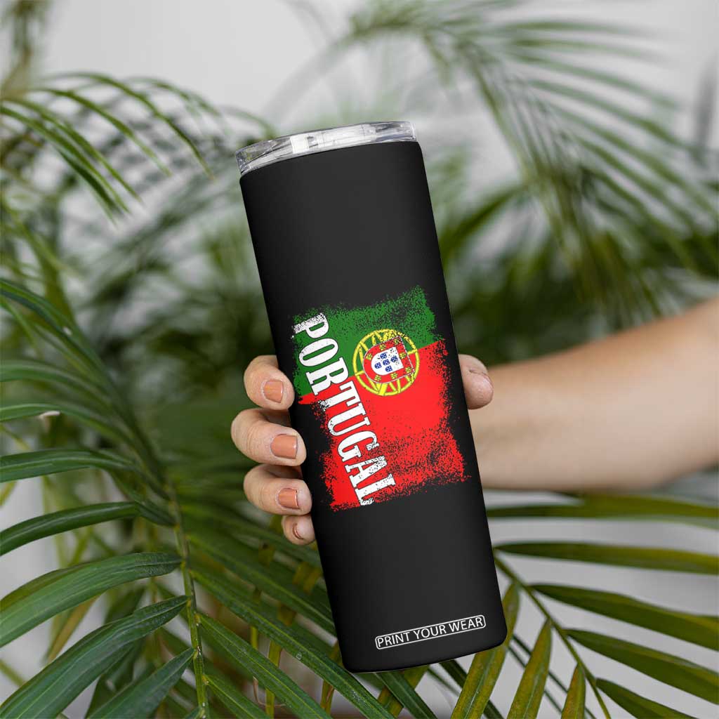 Portugal Flag Skinny Tumbler Retro Vintage Futebol Portuguese Flags TS10 Print Your Wear