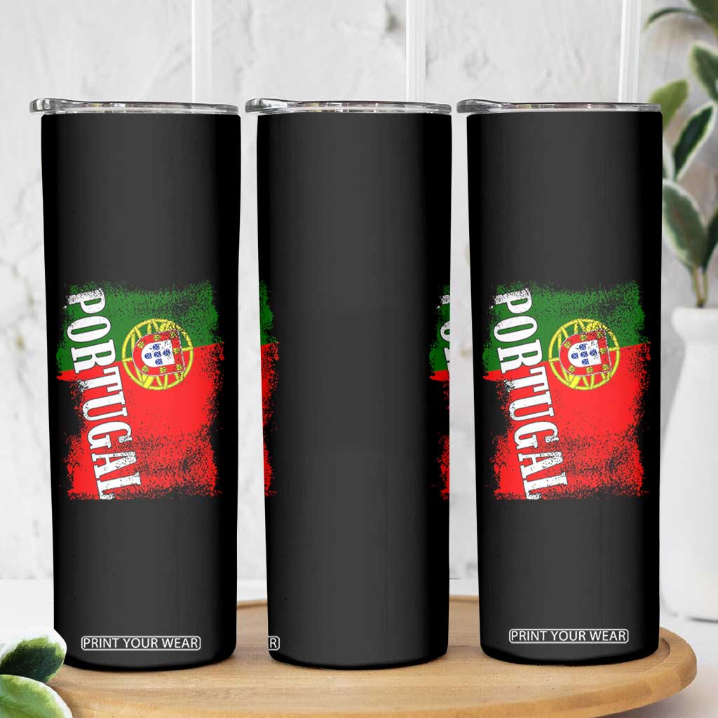 Portugal Flag Skinny Tumbler Retro Vintage Futebol Portuguese Flags TS10 Print Your Wear