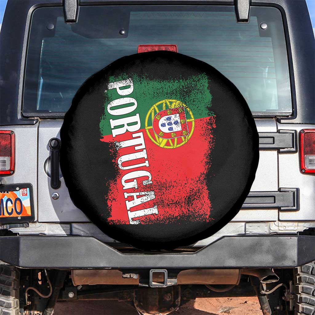 Portugal Flag Spare Tire Cover Retro Vintage Futebol Portuguese Flags TS10 No hole Black Print Your Wear