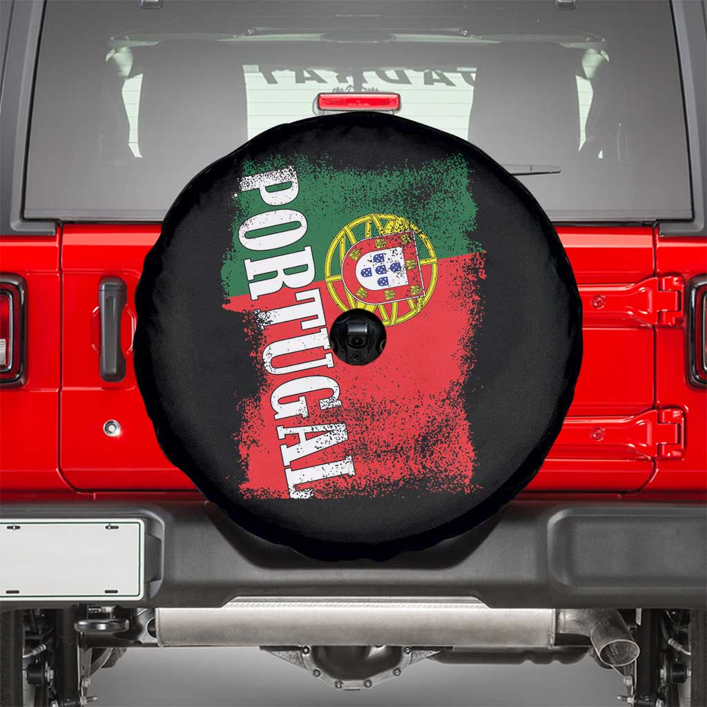 Portugal Flag Spare Tire Cover Retro Vintage Futebol Portuguese Flags TS10 Black Print Your Wear