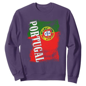 Portugal Flag Sweatshirt Retro Vintage Futebol Portuguese Flags TS10 Purple Print Your Wear