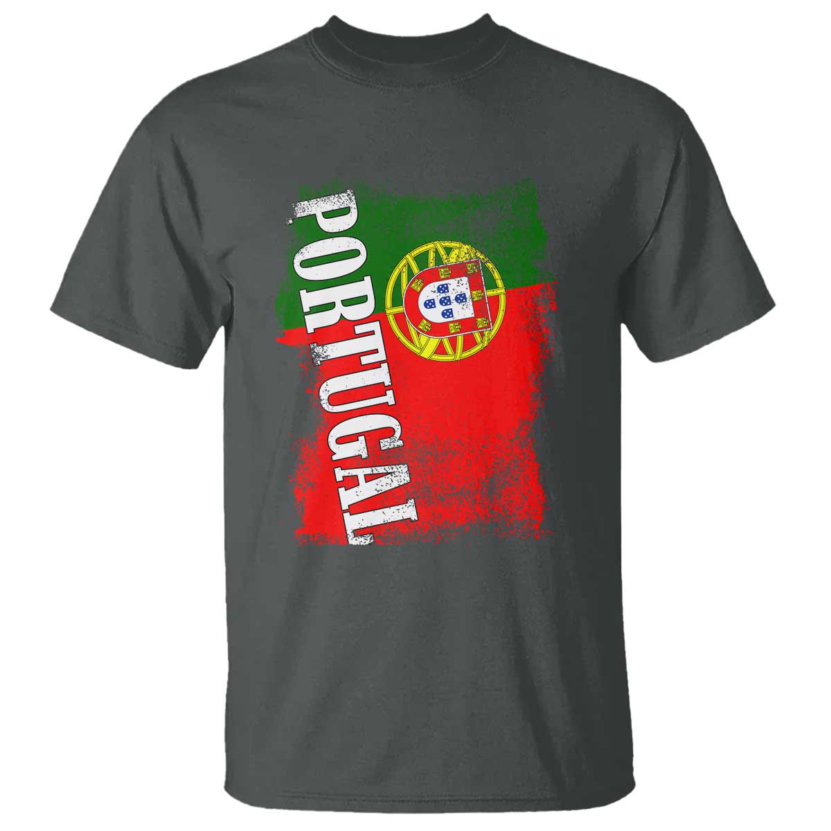 Portugal Flag T Shirt Retro Vintage Futebol Portuguese Flags TS10 Dark Heather Print Your Wear