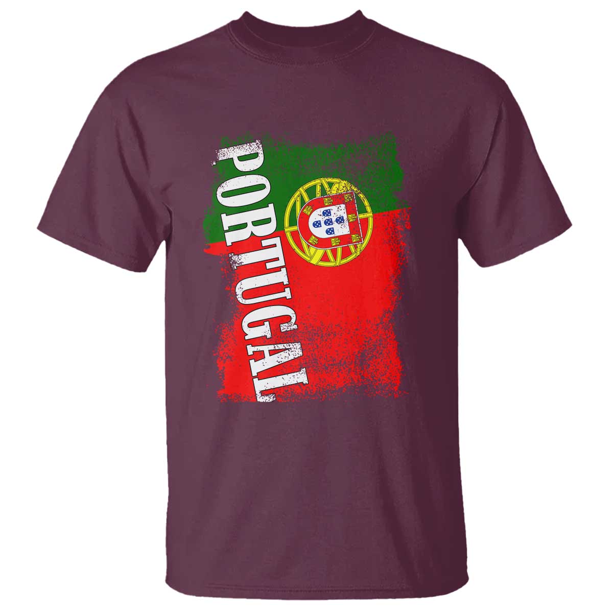 Portugal Flag T Shirt Retro Vintage Futebol Portuguese Flags TS10 Maroon Print Your Wear