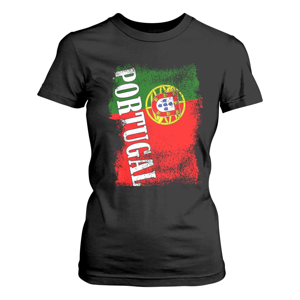Portugal Flag T Shirt For Women Retro Vintage Futebol Portuguese Flags TS10 Black Print Your Wear