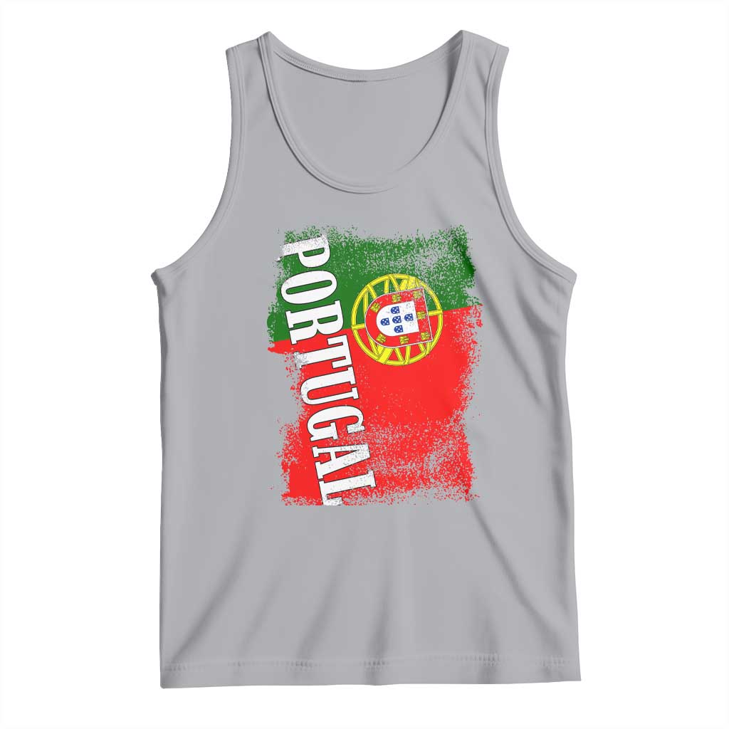 Portugal Flag Tank Top Retro Vintage Futebol Portuguese Flags TS10 Athletic Heather Print Your Wear