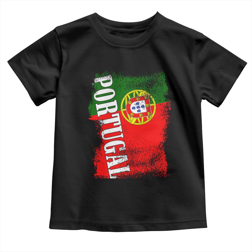 Portugal Flag Toddler T Shirt Retro Vintage Futebol Portuguese Flags TS10 Black Print Your Wear
