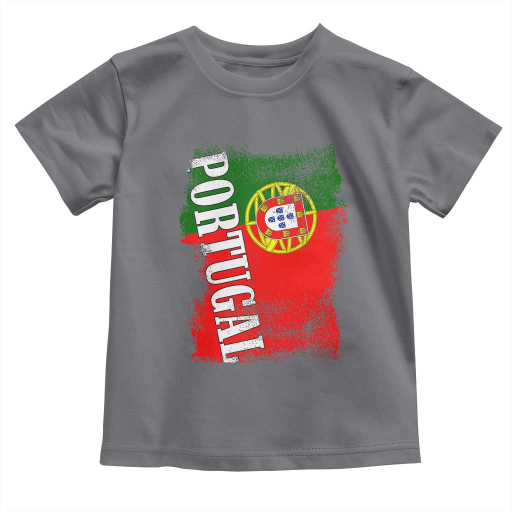 Portugal Flag Toddler T Shirt Retro Vintage Futebol Portuguese Flags TS10 Charcoal Print Your Wear