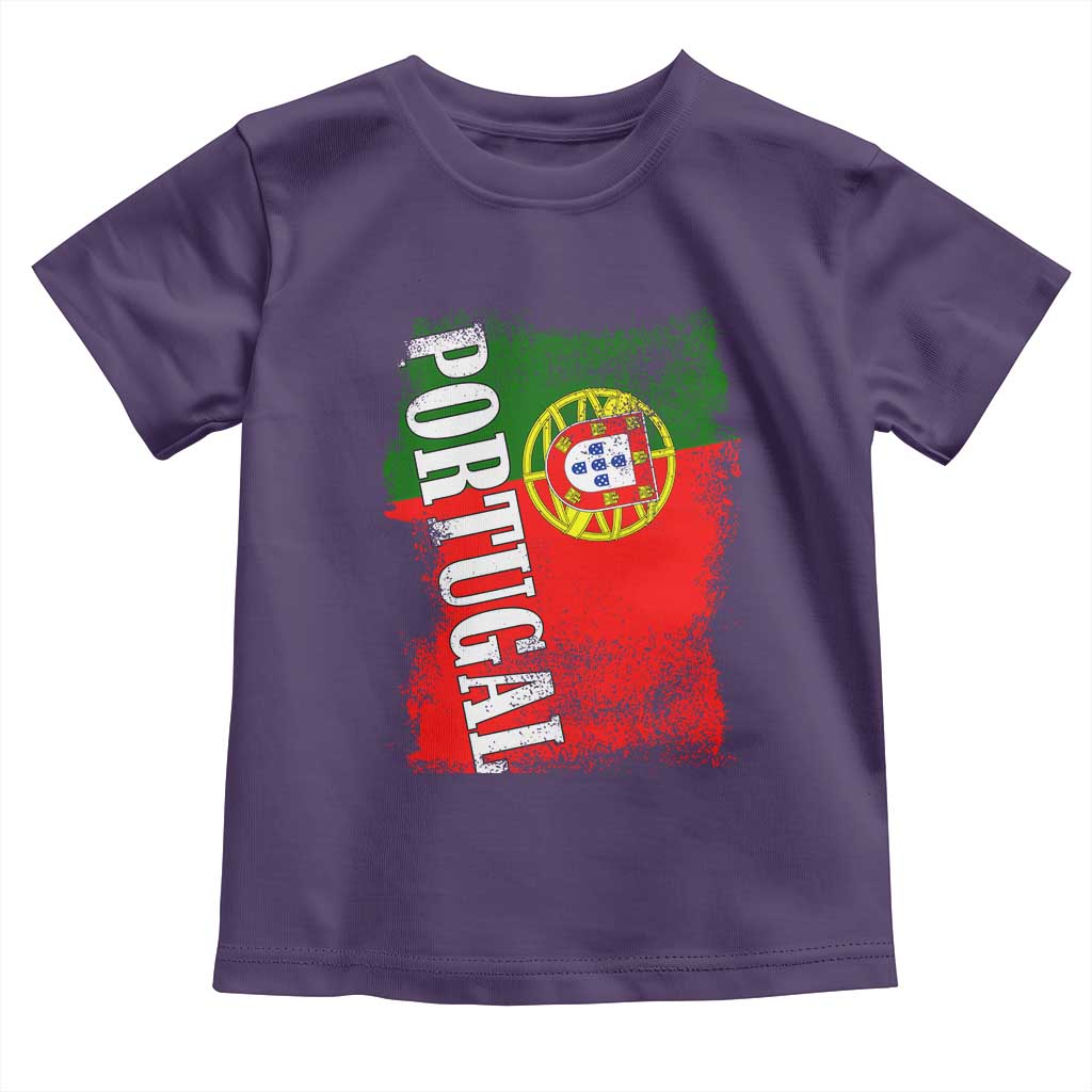 Portugal Flag Toddler T Shirt Retro Vintage Futebol Portuguese Flags TS10 Purple Print Your Wear