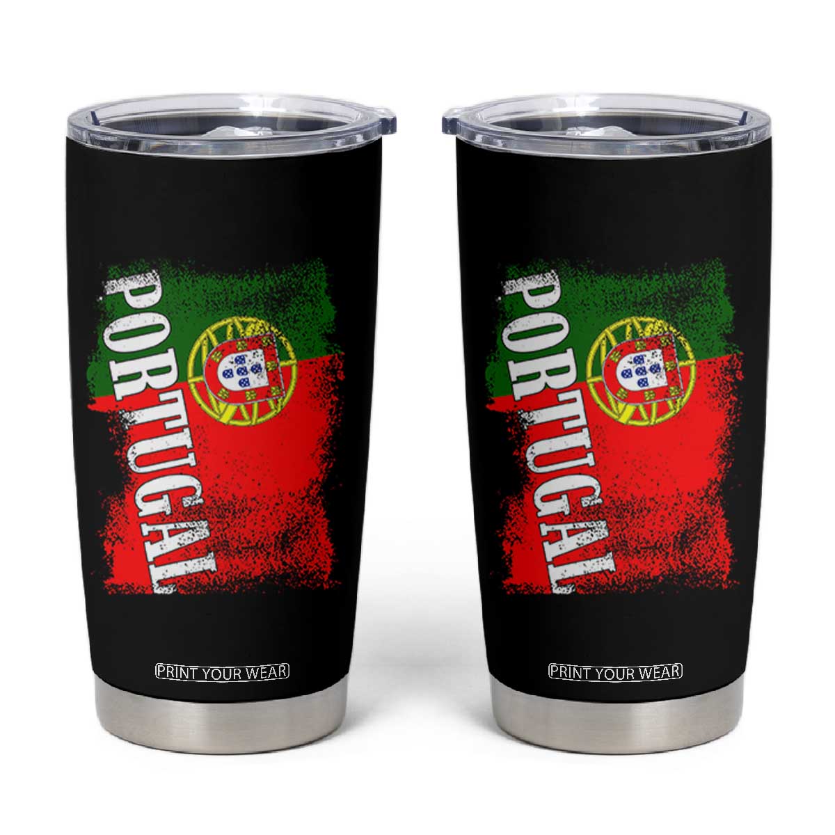 Portugal Flag Tumbler Cup Retro Vintage Futebol Portuguese Flags TS10 Black Print Your Wear