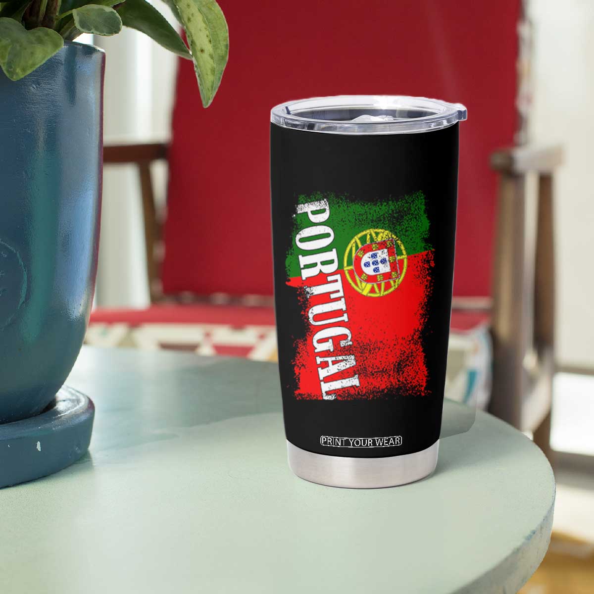 Portugal Flag Tumbler Cup Retro Vintage Futebol Portuguese Flags TS10 Print Your Wear