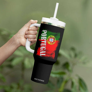 Portugal Flag Tumbler With Handle Retro Vintage Futebol Portuguese Flags TS10 Print Your Wear