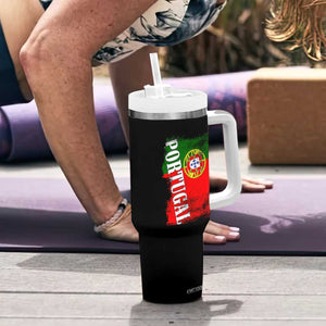 Portugal Flag Tumbler With Handle Retro Vintage Futebol Portuguese Flags TS10 Print Your Wear
