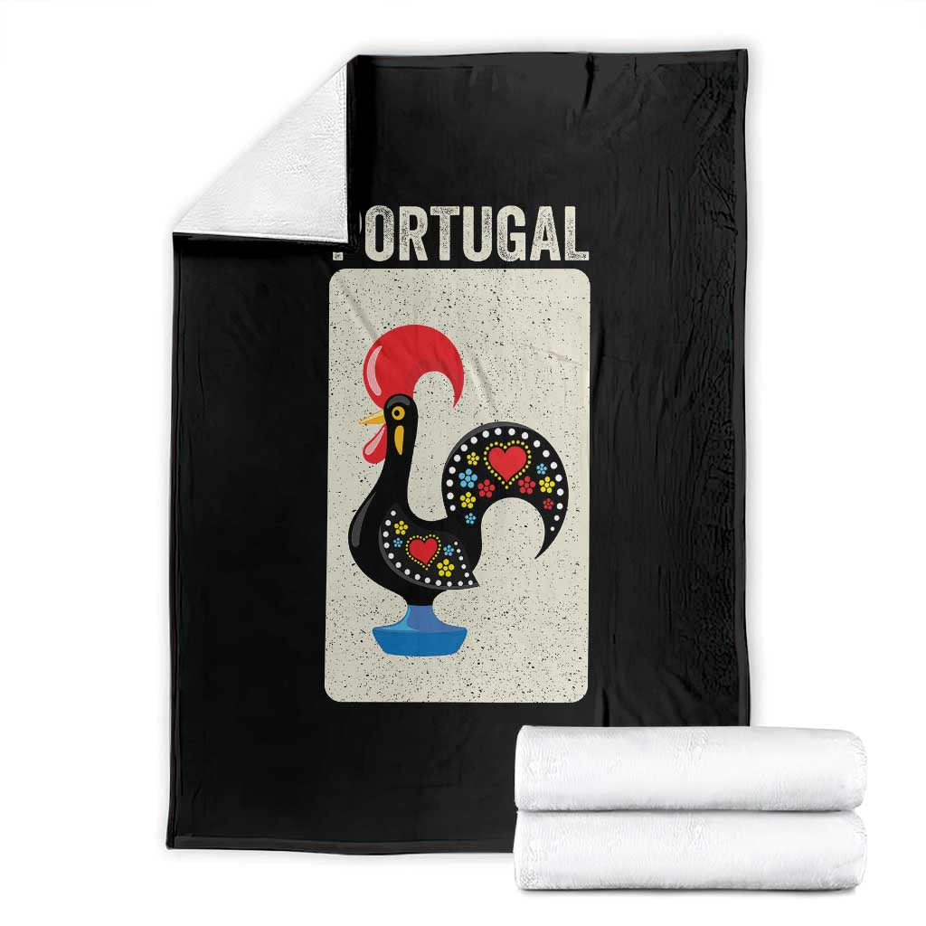 Portuguese Rooster Throw Blanket Galo de Barcelos Portugal Roots Pride Heritage Gift TS10 Black Print Your Wear