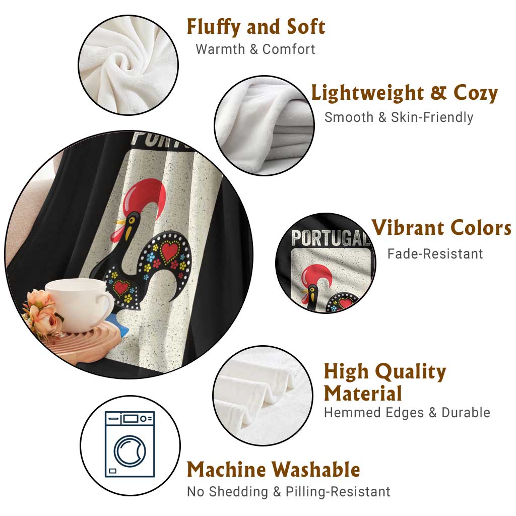 Portuguese Rooster Throw Blanket Galo de Barcelos Portugal Roots Pride Heritage Gift TS10 Print Your Wear
