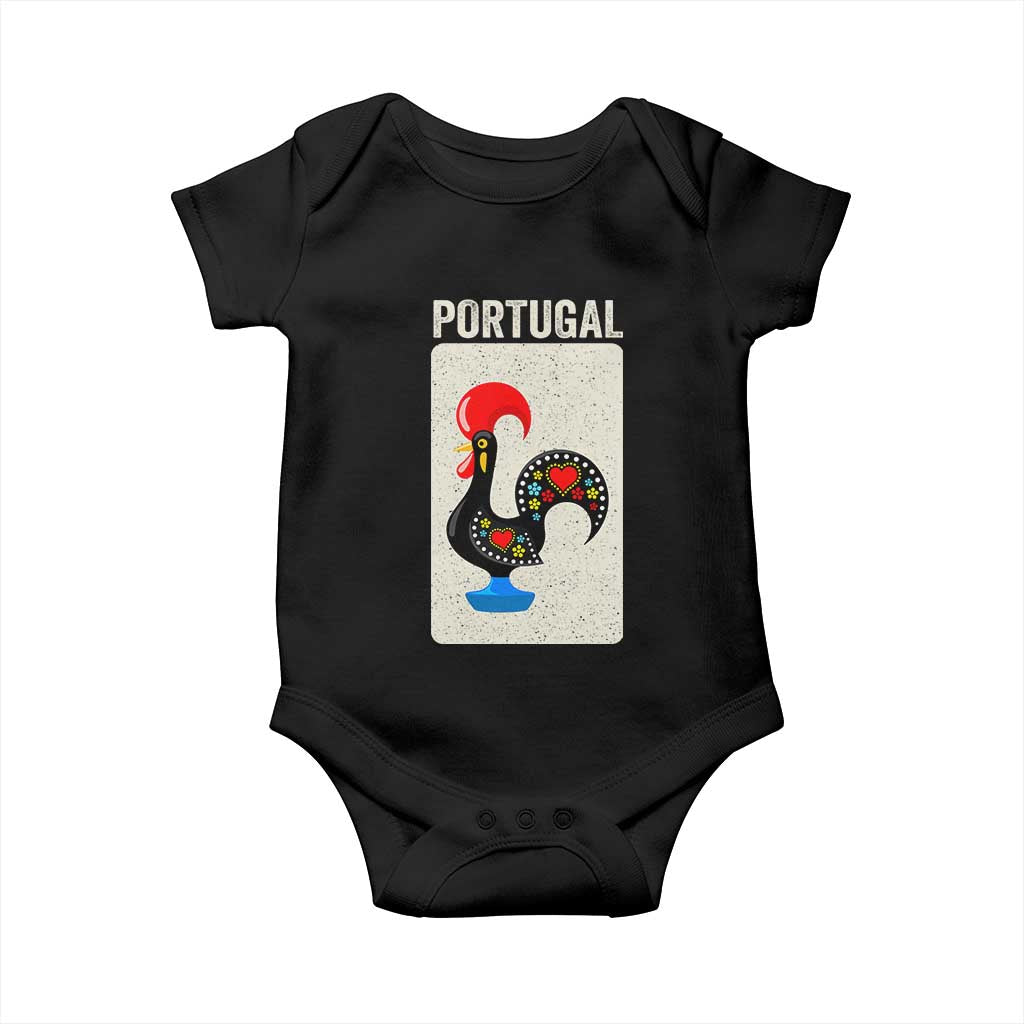 Portuguese Rooster Baby Onesie Galo de Barcelos Portugal Roots Pride Heritage Gift TS10 Black Print Your Wear