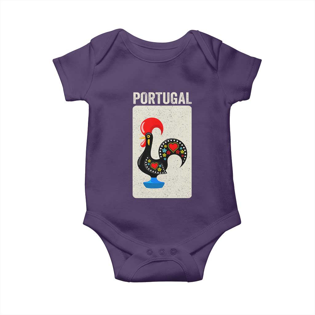 Portuguese Rooster Baby Onesie Galo de Barcelos Portugal Roots Pride Heritage Gift TS10 Purple Print Your Wear