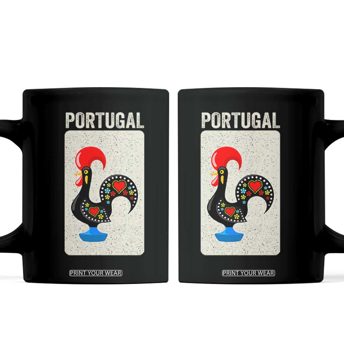 Portuguese Rooster Coffee Mug Galo de Barcelos Portugal Roots Pride Heritage Gift TS10 Black Print Your Wear