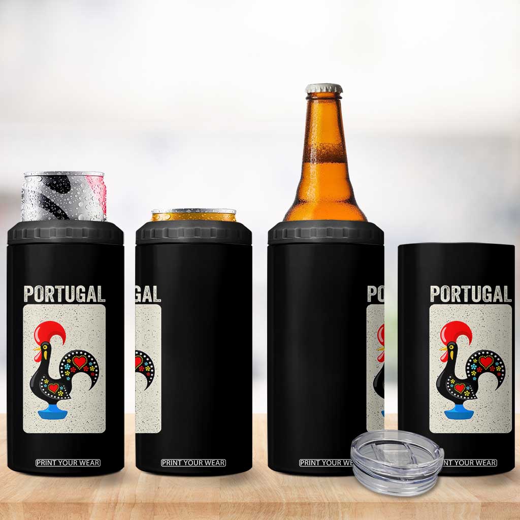 Portuguese Rooster 4 in 1 Can Cooler Tumbler Galo de Barcelos Portugal Roots Pride Heritage Gift TS10 Print Your Wear