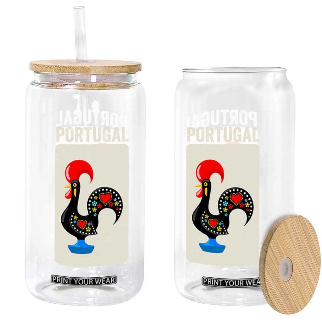Portuguese Rooster Glass Can Galo de Barcelos Portugal Roots Pride Heritage Gift TS10 Print Your Wear