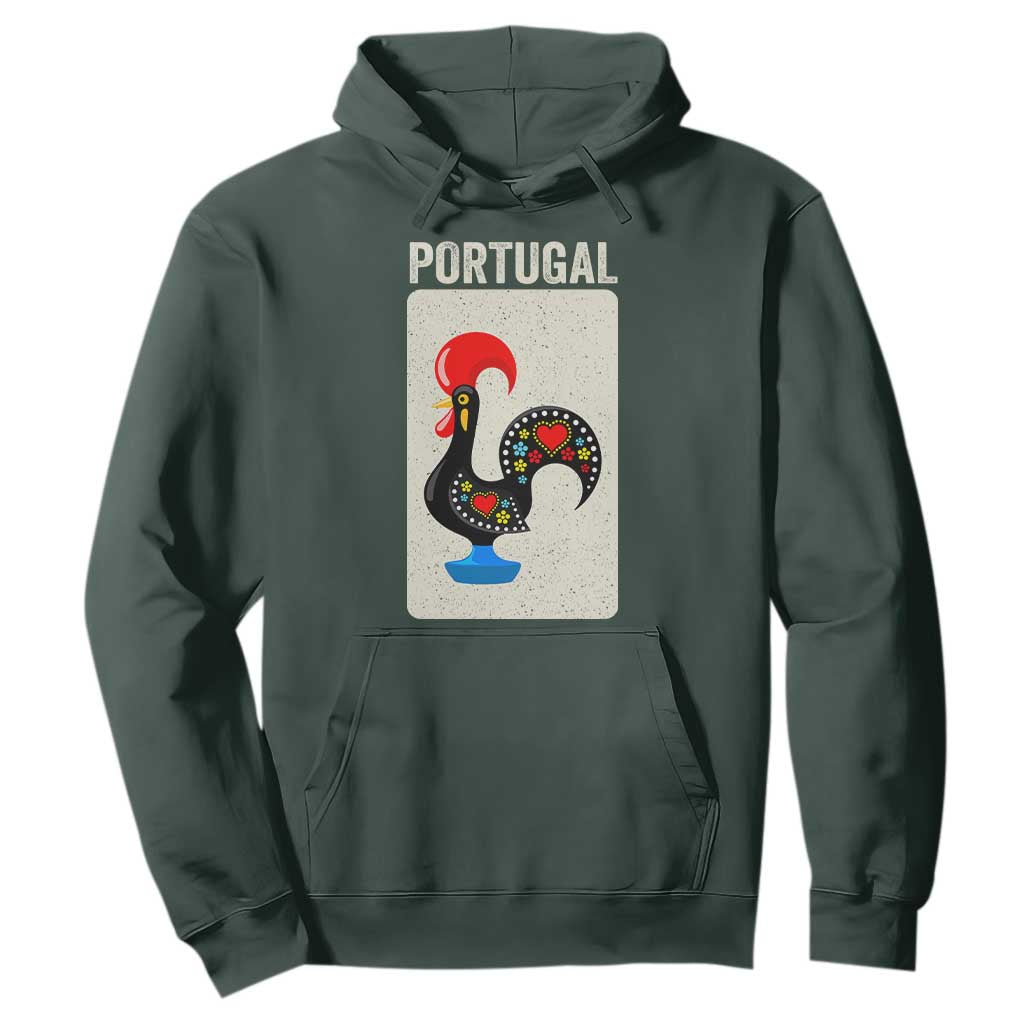 Portuguese Rooster Hoodie Galo de Barcelos Portugal Roots Pride Heritage Gift TS10 Dark Forest Green Print Your Wear