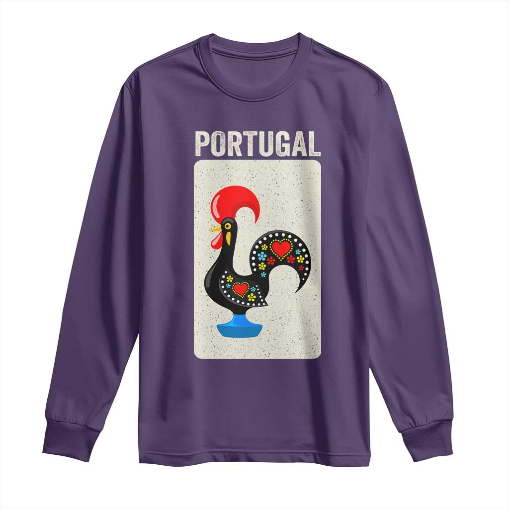 Portuguese Rooster Long Sleeve Shirt Galo de Barcelos Portugal Roots Pride Heritage Gift TS10 Purple Print Your Wear