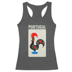 Portuguese Rooster Racerback Tank Top Galo de Barcelos Portugal Roots Pride Heritage Gift TS10 Dark Heather Print Your Wear